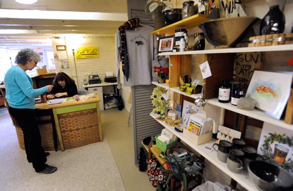 Sue Holmes, left, and Kim Gray, The Gift Cellar co-owners