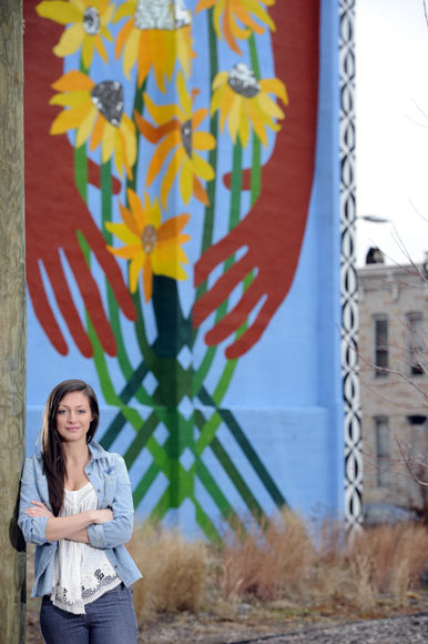 Karissa LaRen at a Franklin Square community garden