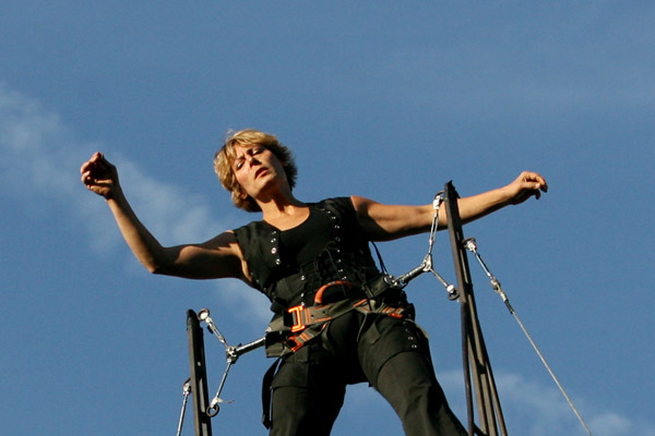 In-Flight Theater Art Dir., Mara Neimanis, during the Baltimore Aerial Festival - Arianne Teeple