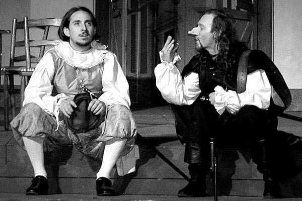 Jimi Kinstle plays Cyrano deBergerac, right, in the play Cyrano deBergerac